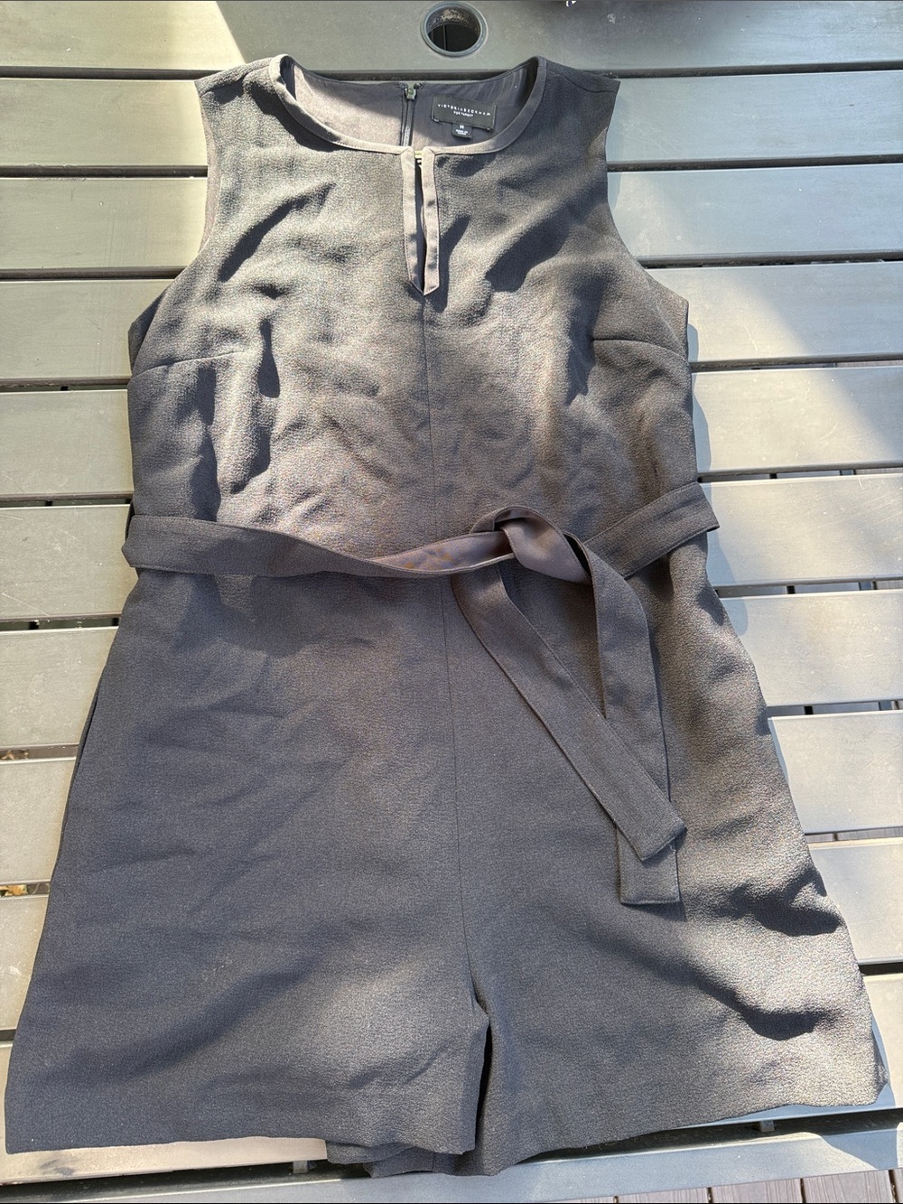 Victoria Beckham for Target Black Sleeveless Romper with Tie Waist